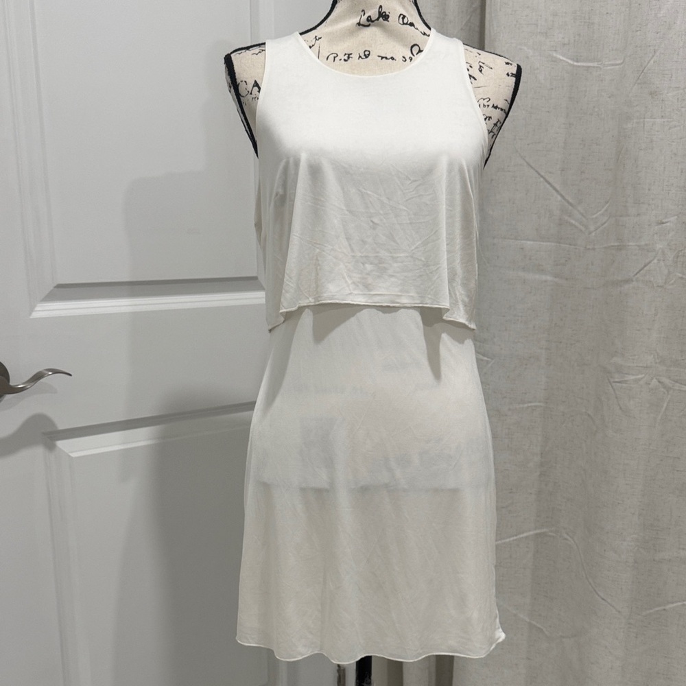Topshop White Sleeveless Layered Dress
